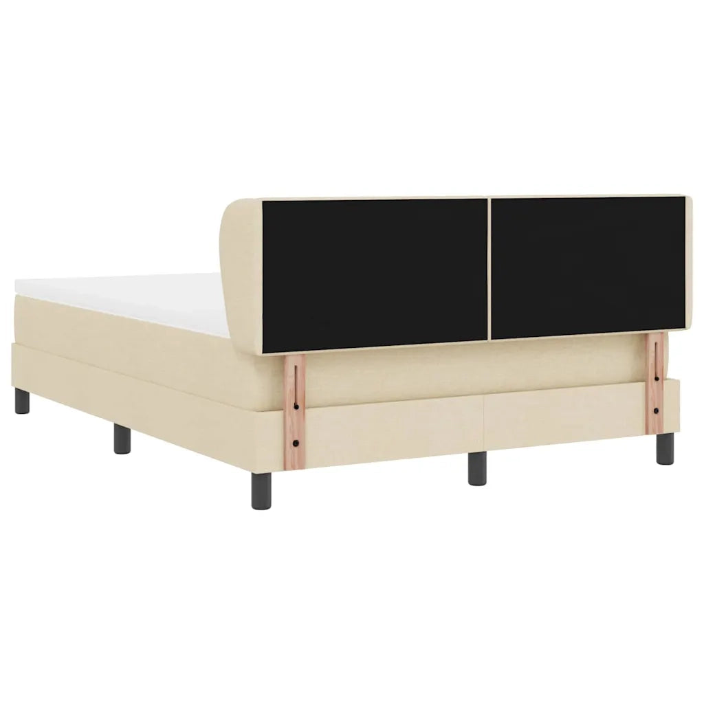 Letto a molle con materasso Crema 140 x 190 cm Tessuto 3340022