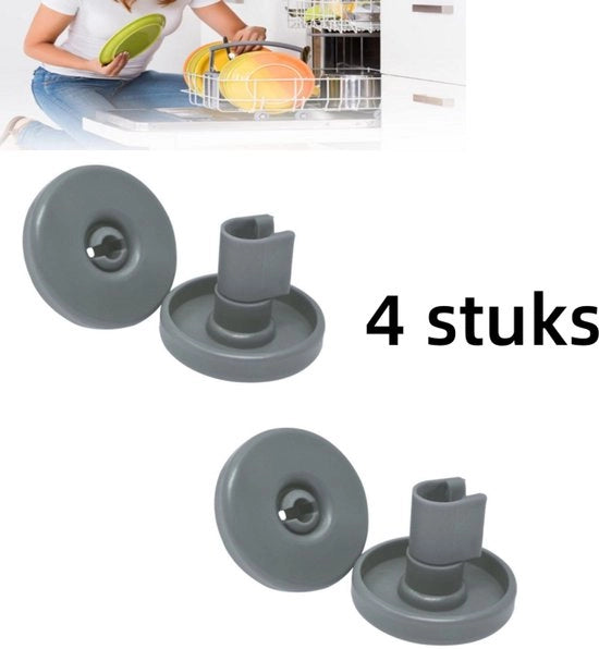 4 x Ruota per lavastoviglie - Set di rotelle per lavastoviglie, compatibile con AEG Favorit Privileg Zanussi (4*2.9cm)