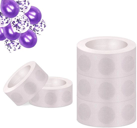 500 pezzi di colla trasparente a doppia faccia con punti - Adesivo rimovibile a forma di punti per festa di compleanno - Diametro 10 mm (5 rotoli)