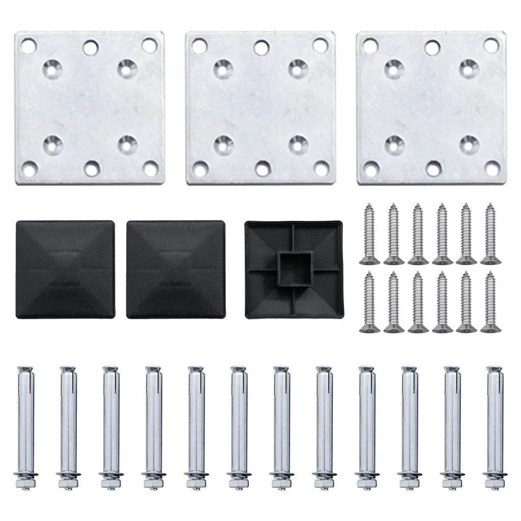 Set Pannelli di Recinzione in WPC 353x146 cm Nero 3070459