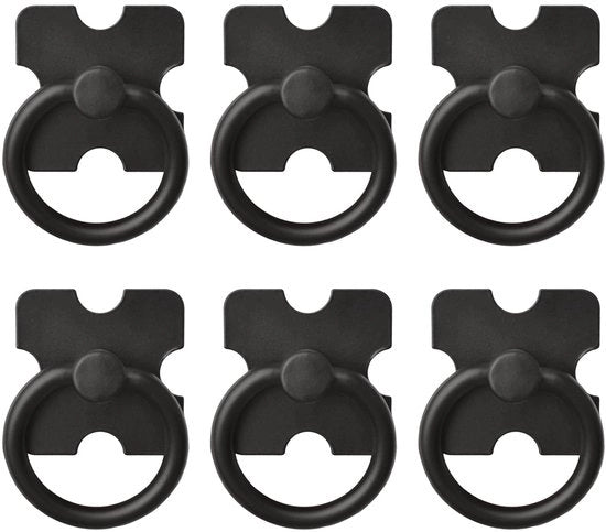 Maniglie per cassetti e ante - 6 pezzi - nero - ottone zincato