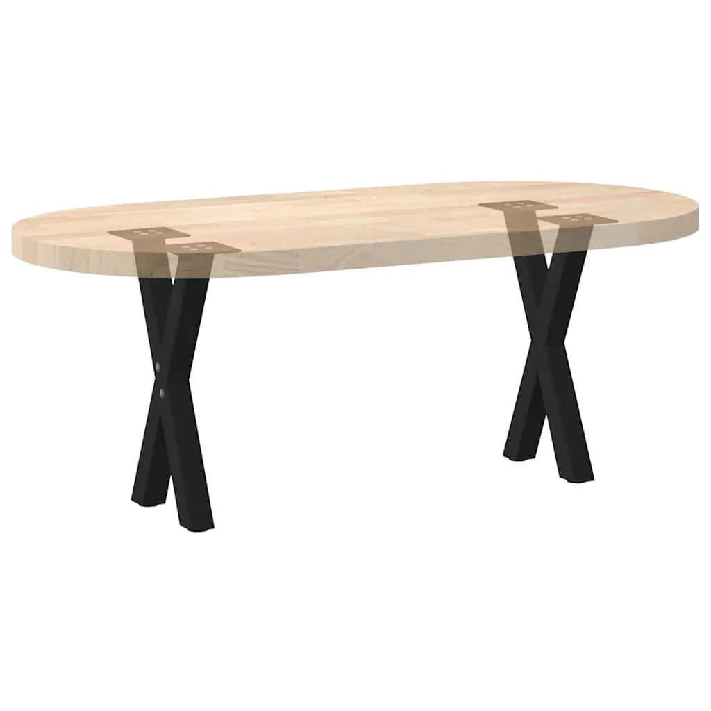 Set di 2 gambe per tavolino da caffè a forma di X con piedini regolabili 28 x 42 cm acciaio nero 02_0057163