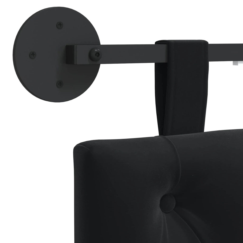 Testiera sospesa Con luce LED Nero Velluto
