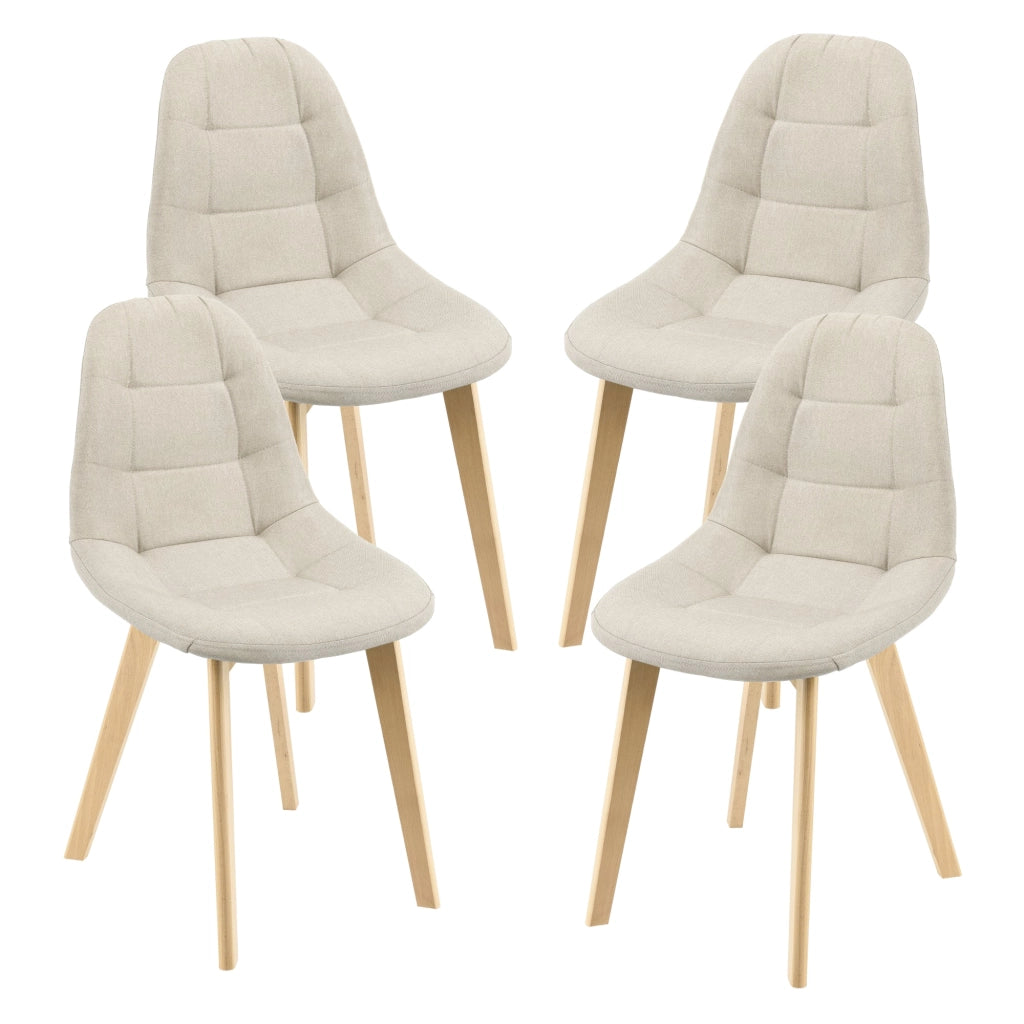 Set di 4 sedie da pranzo 86 x 53 x 47 cm beige 03_0006768