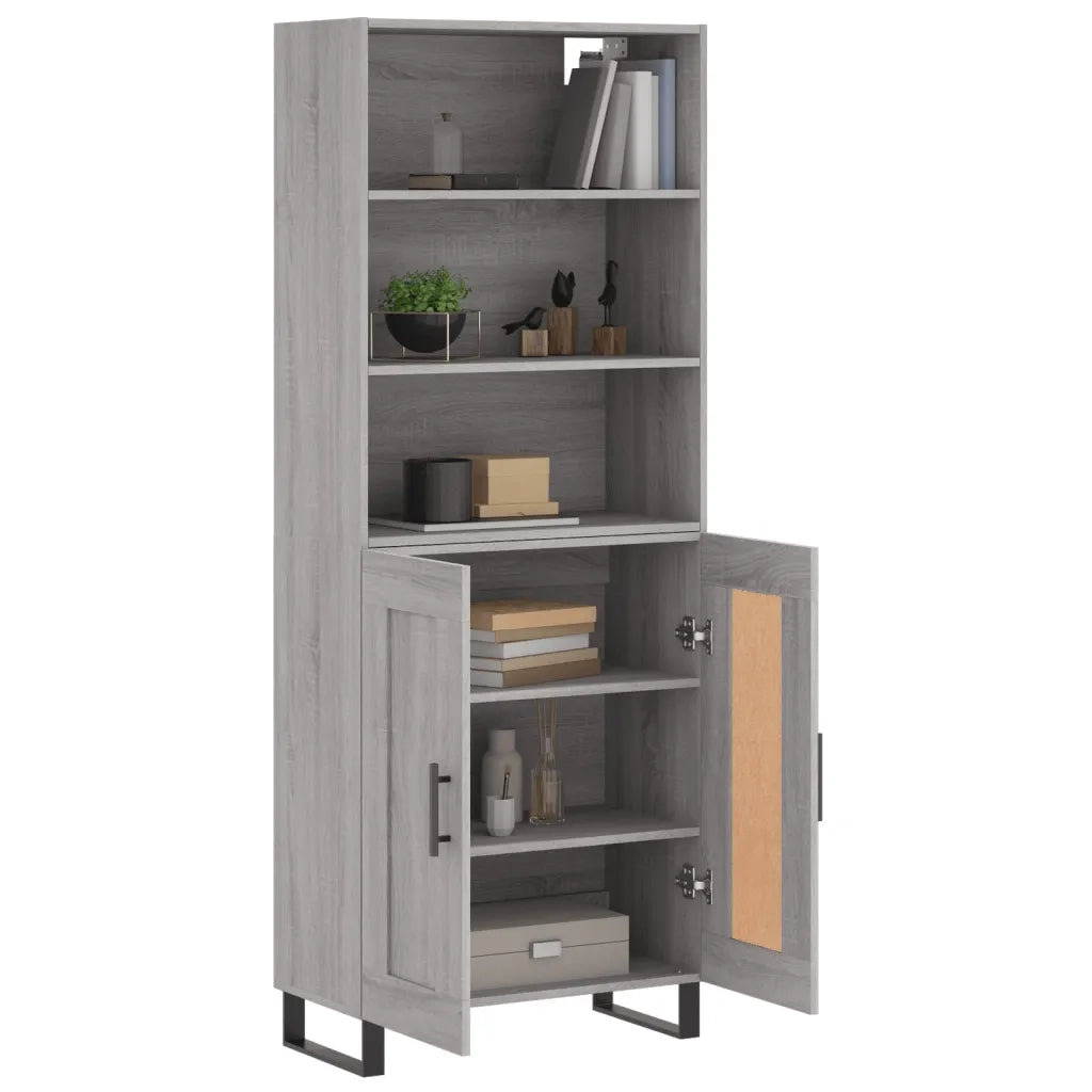 Credenza Grigio Sonoma 69,5x34x180 cm in Legno Multistrato 3189987