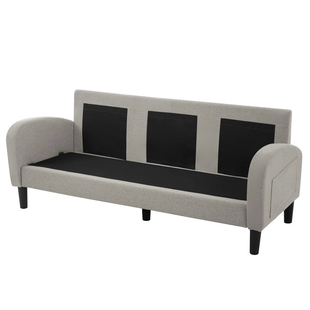Divano angolare 3 posti - Xylo - 166x118x77cm - Tessuto di cotone traspirante - Grigio