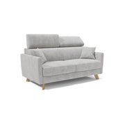 Francy Divano letto matrimoniale con poggiatesta regolabili in tessuto impermeabile e smacchiabile T17 180 cm (mat. 140x197) grigio