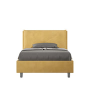 BS COM Letto una piazza e mezza contenitore imbottito 130x190 microfibra ocra Large