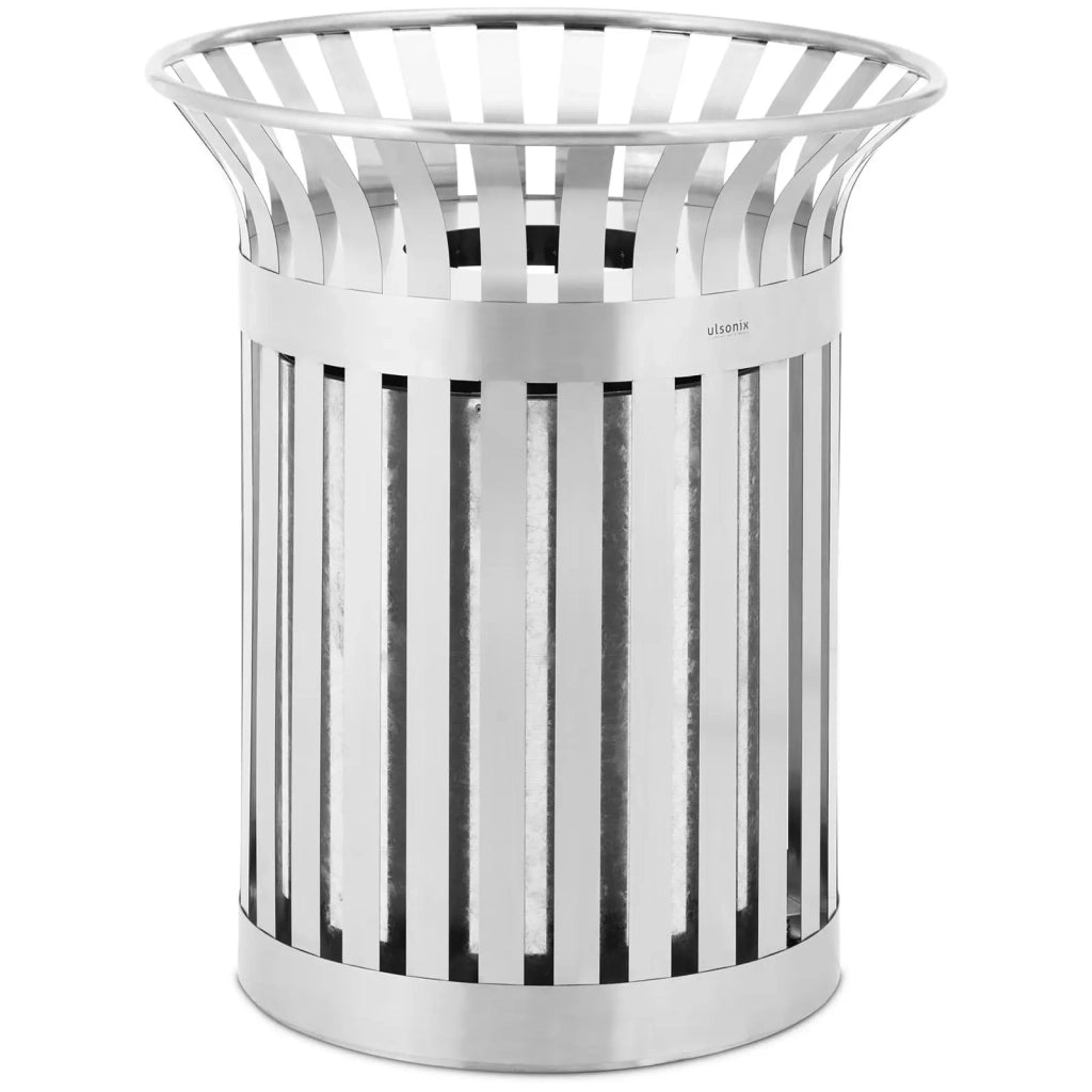 Cestino per esterni 73 x 73 x 85 cm rotondo largo acciaio zincato acciaio inox 14_0009750