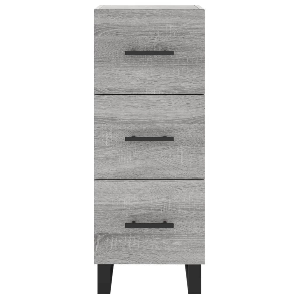 Buffet credenza cassettiera armadio mobile contenitore organizer cucina soggiorno salotto rovere Sonoma alto 34,5 x 34 x 180 cm legno ingegnerizzato grigio 02_0035305