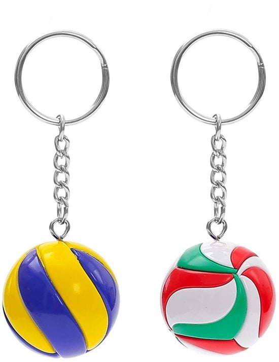 Due Mini Porta Chiavi in Forma di Palla da Volley - Porta Chiavi Sportiva - Portatile - Sostenibile - Decorazione Creativa