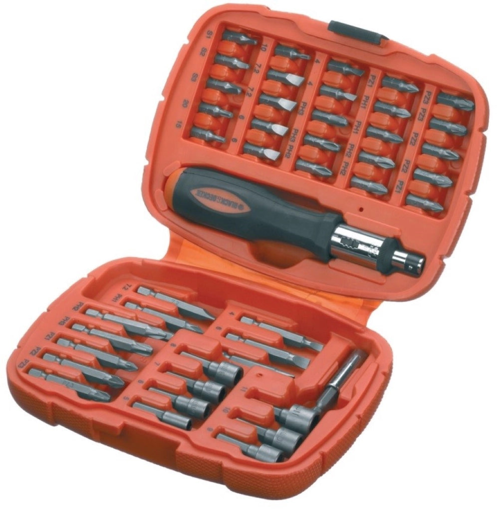 Set Cricchetto Per Avvitare Plus 45 Pezzi Black Decker - Black E Decker
