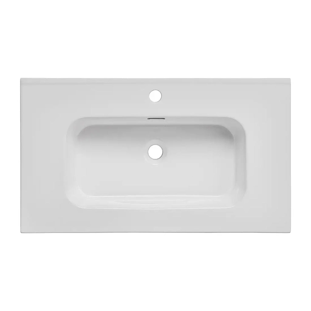 Lavabo da incasso ESSEN 90 cm ceramica bianco lucido design moderno