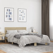 Giroletto-Struttura Letto Rovere Sonoma 140x200 cm in Legno Multistrato Metallo 868401