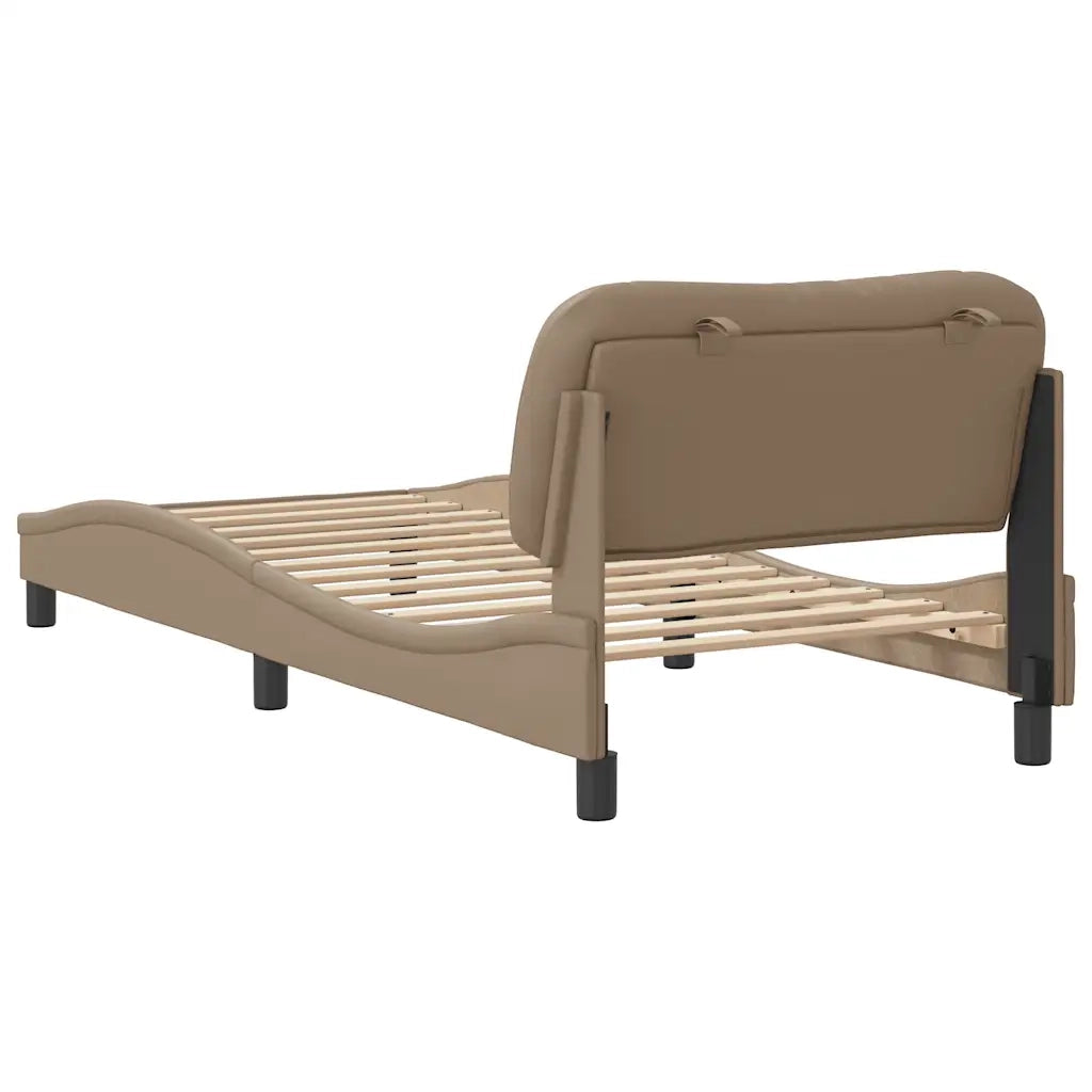Giroletto senza Materasso-Struttura Letto Hvar Cappuccino 80x200 cm in Similpelle