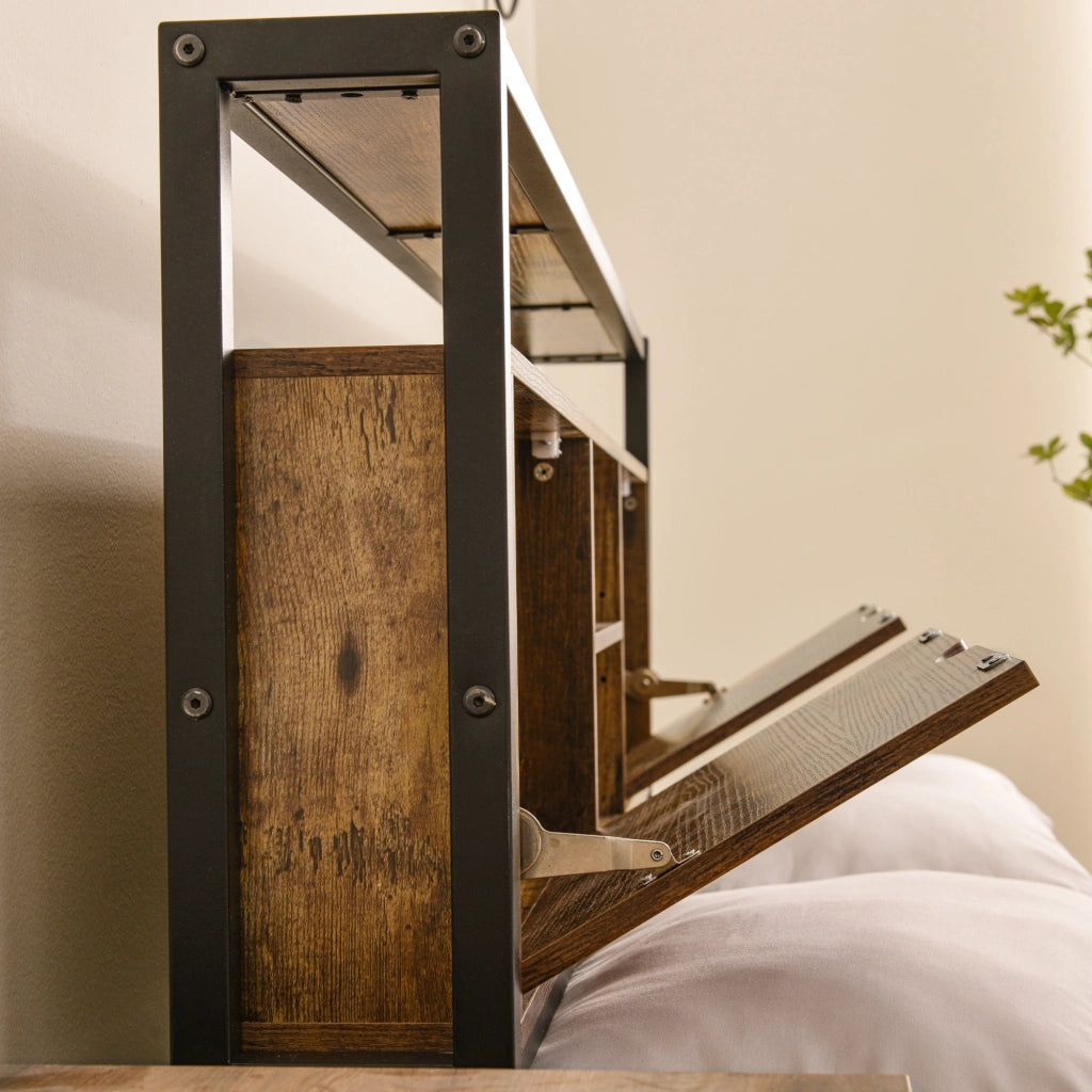 letto matrimoniale metallo e legno naturale 140 x 200 cm