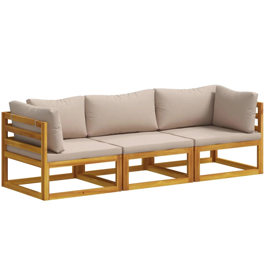 Set di divani 3 pz Naturale Legno di Acacia Massello 3417221