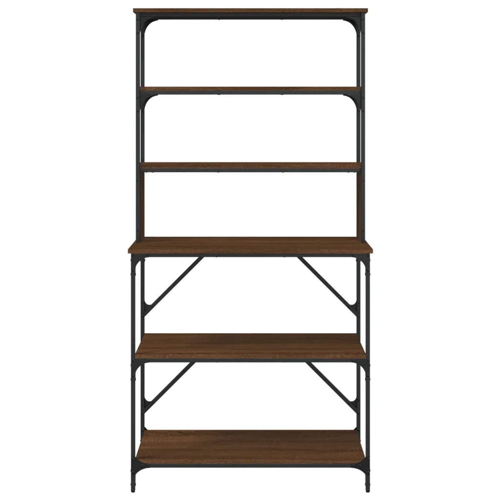 Scaffale Cucina 6Ripiani Rovere Marrone 90x40x180cm Multistrato 834224