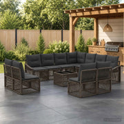 Set Divano da Giardino 12 pcs Grigio polyrattan 3436043