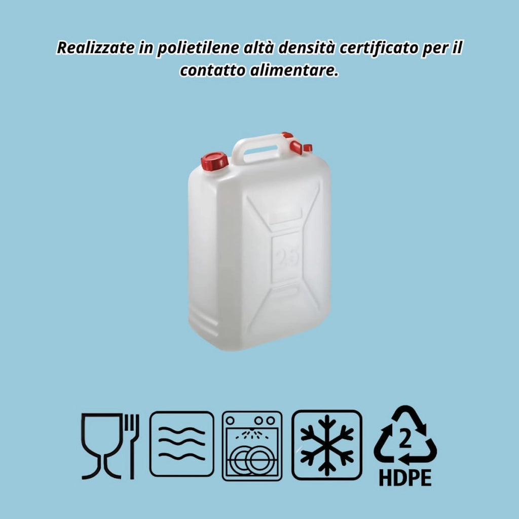 Tanica 10 litri in Plastica con Tappo e Dosatore - Fusto HDPE Contenitore Per Condensa Condizionatore - Bidone per Liquidi