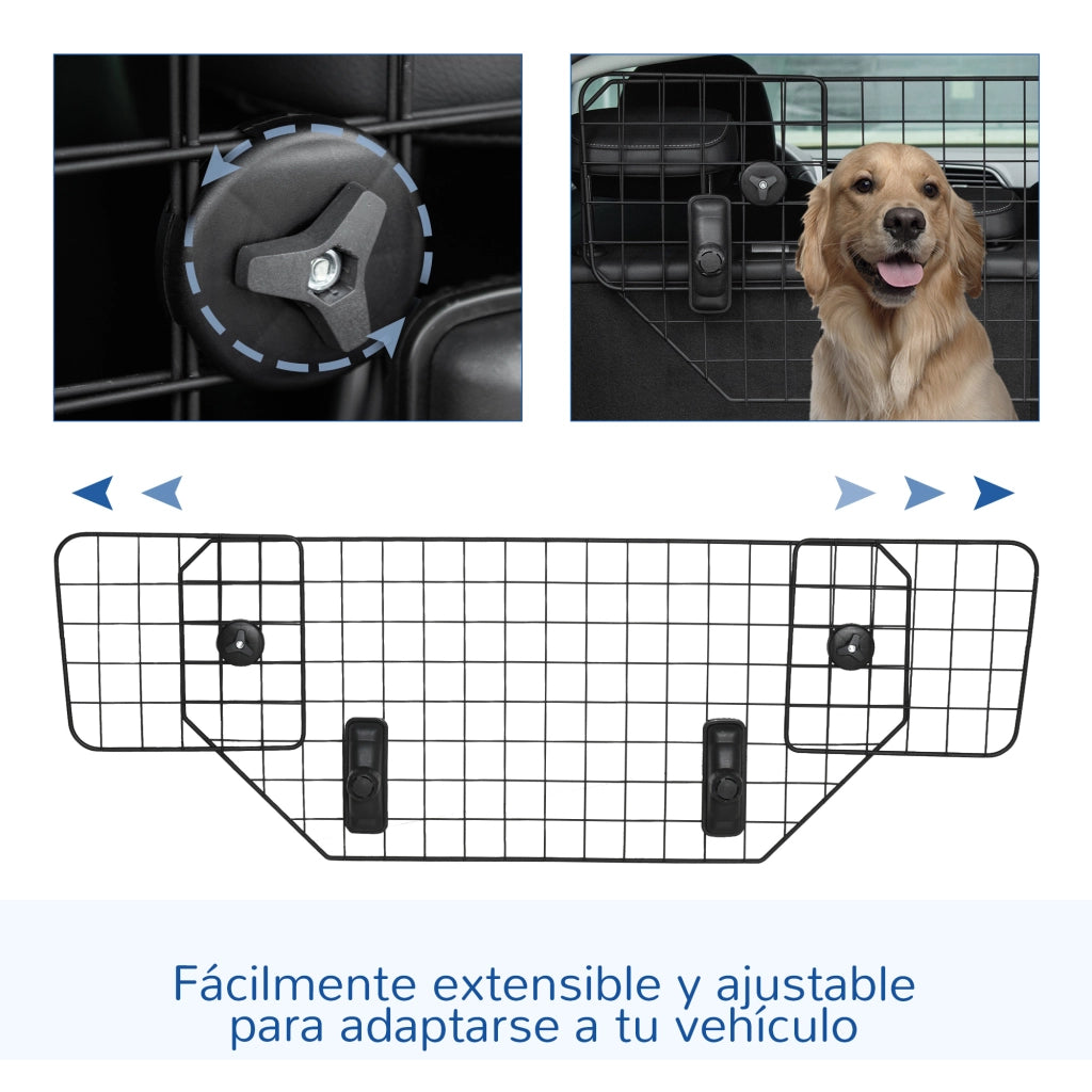 Barriera Protettiva Auto per Cani ¨C zephmum ¨C 90-120x40,5 cm Nero