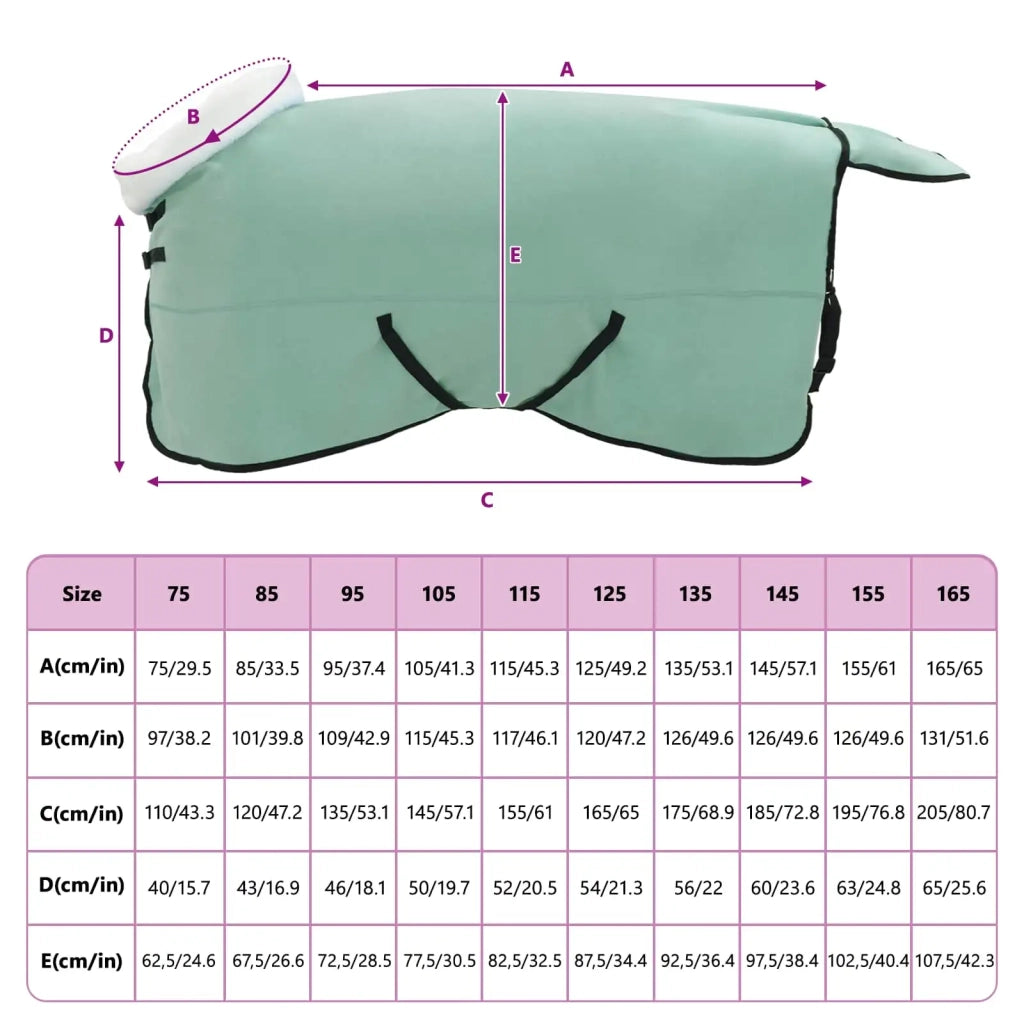 Coperta per Cavalli Verde scuro completo 125 cm Felpa in pile