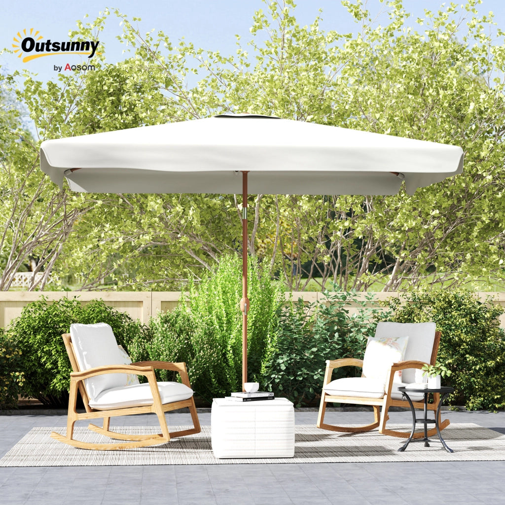 Ombrellone da giardino rettangolare pieghevole ¨C zephmum ¨C crema 200x300 cm alluminio