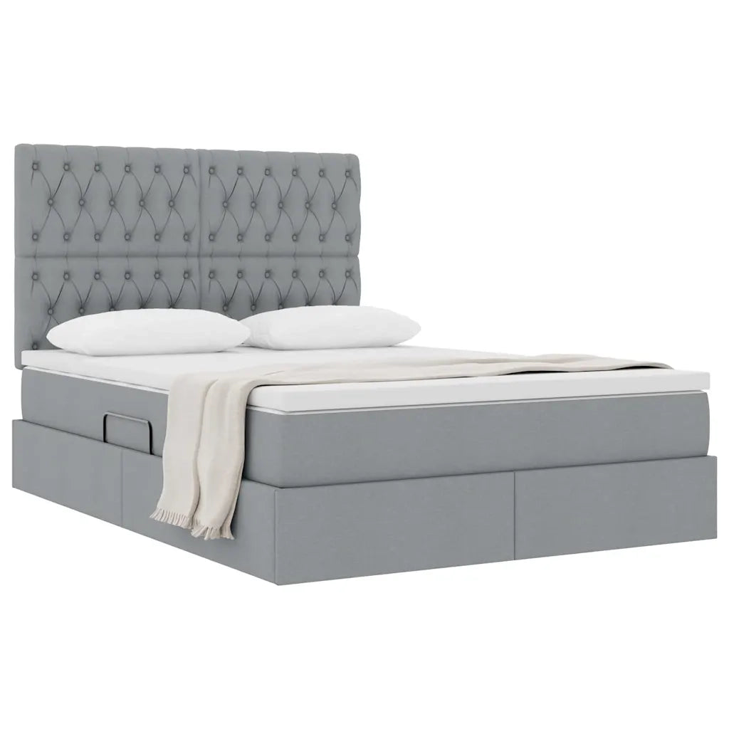 Letto con contenitore e materasso Grigio chiaro 140 x 200 cm 3371847