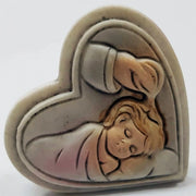 Trade Shop - Bomboniera Bomboniere Cuore Battesimo Bambina Sacra Sacramento Bianco Ceramica -