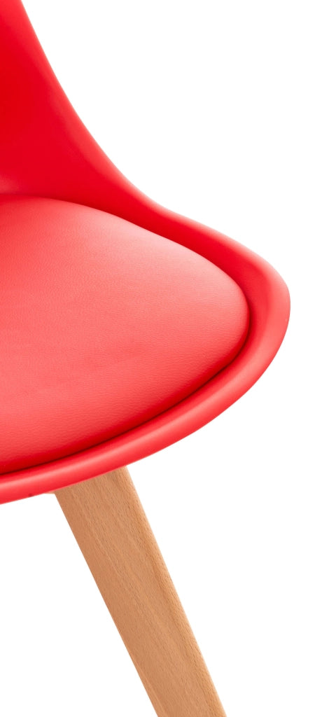 Set 4 Sedie Pranzo Linares rosso,Plastica