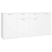 Credenza-Buffet-Armadio da cucina Bianca 160x36x75 cm in Legno Multistrato