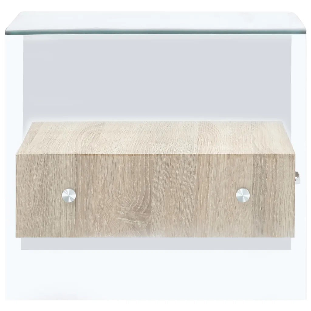 Tavolino da Salotto con Cassetto 50x50x45 cm in Vetro Temperato 284724