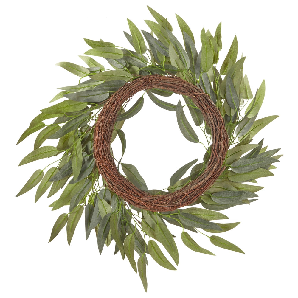 Ghirlanda per porta Verde Fiore artificiale decorativo fatto a mano rotondo 65 cm Decorazione da tavolo per parete Stile rustico tradizionale