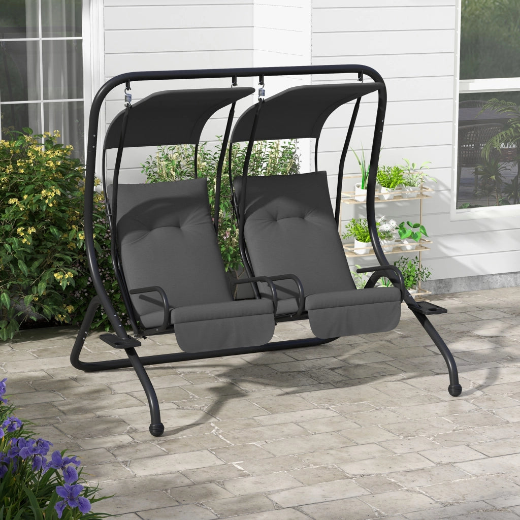Altalena da giardino Hollywood ¨C zephmum ¨C 2 posti, grigio, 170x136x170 cm