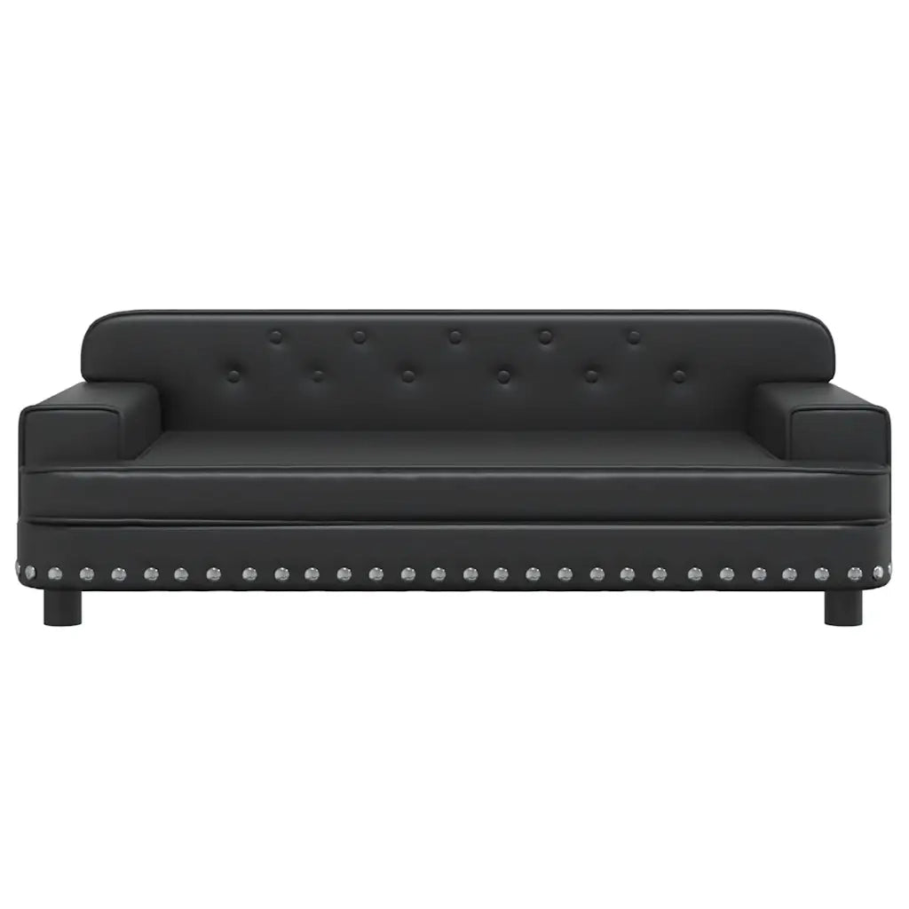 Divano per Bambini-Sofa-Divanetto Nero 90x53x30 cm in Similpelle 705830