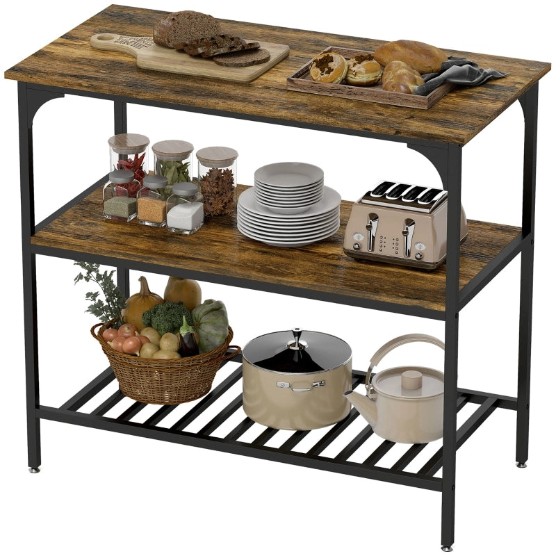 REGGIPANE da cucina 100x50x90 cm Legno Marrone Rustico