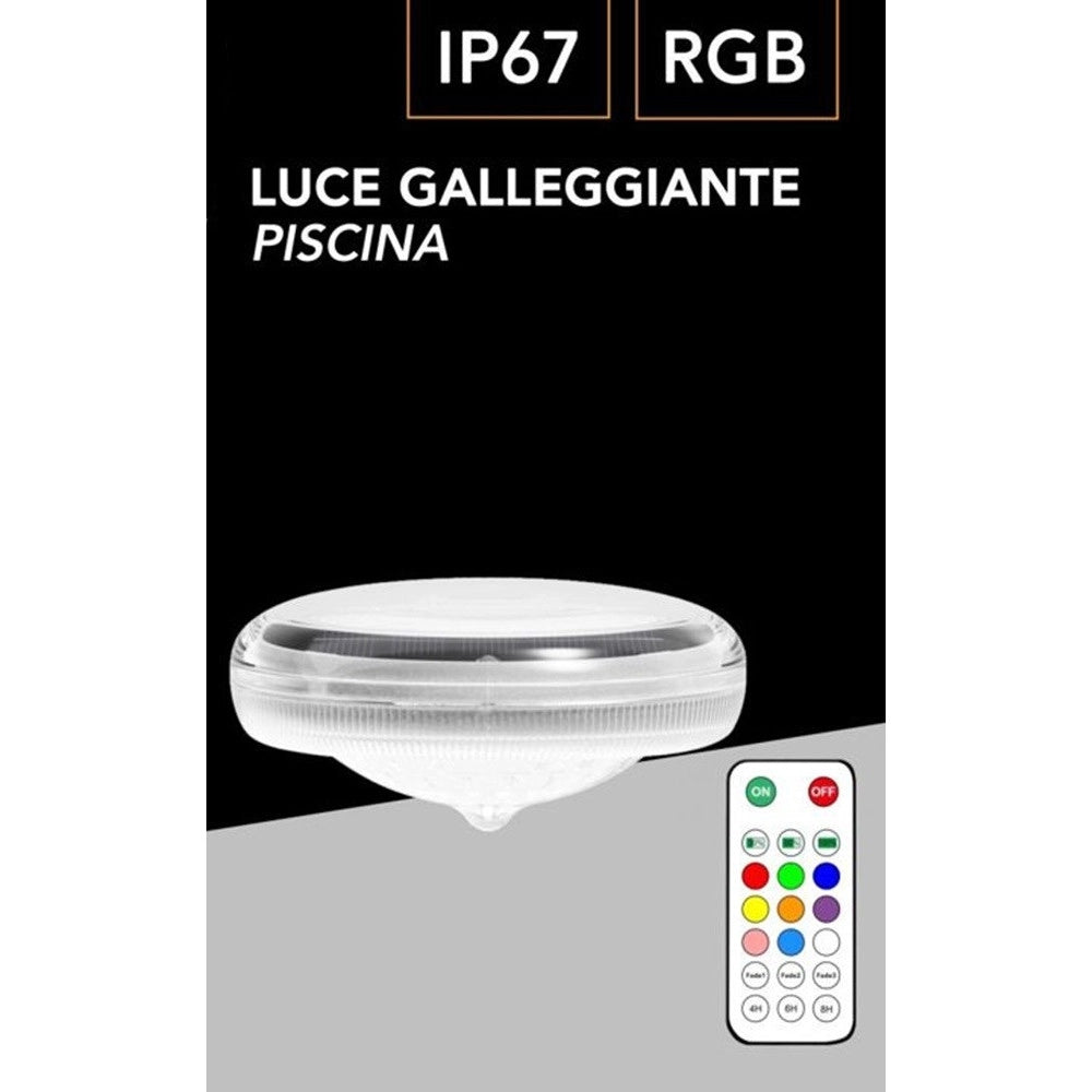 Trade Shop - Lampada Galleggiante Luce Rgb Con Pannello Solare Illuminazione Per Piscina Ip67 Yh1401-rgb -