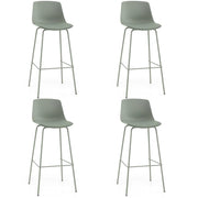 Set di 4 sgabelli alti da bar 48 x 46 x 103 cm comoda seduta imbottita schienale curvo design moderno in similpelle verde 20_0020599