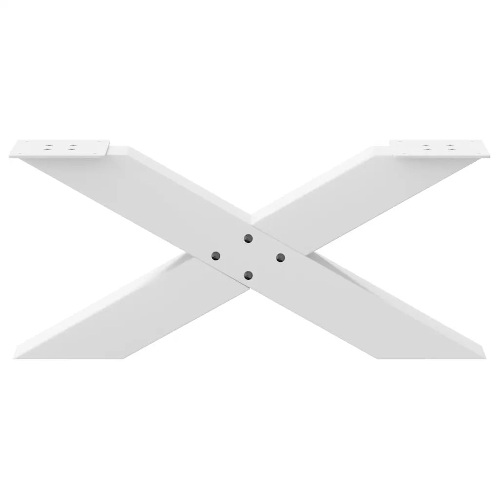 Gambe per Tavolino da Caffè a Forma di X 2 pz Bianche 70x(30-31) cm Acciaio 4012945