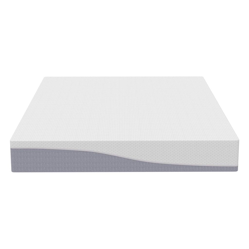 Materasso in schiuma reversibile H3 H4 con rivestimento sfoderabile per camera da letto bianco e grigio 180×200 cm