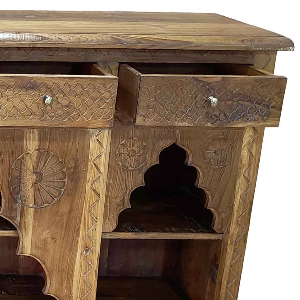 Credenza in legno fatta a mano 170x38x93h cm