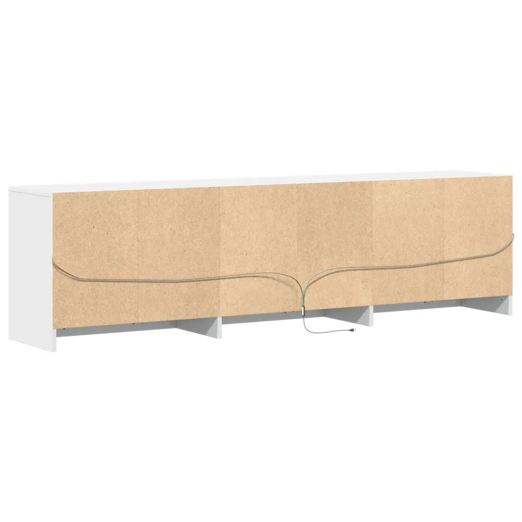 vidaXL Mobile Porta TV con LED Bianco 180x34x50cm in Truciolato
