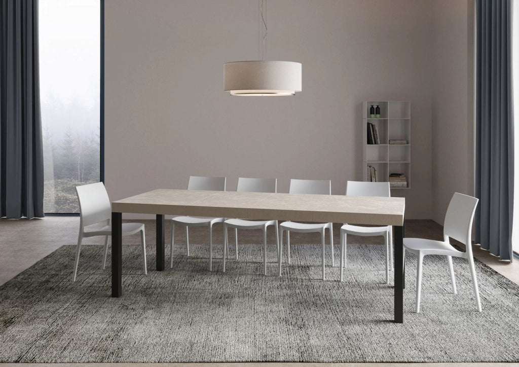 Tavolo Allungabile 140-400x90x77 cm Everyday Premium Cashmere Gambe Antracite