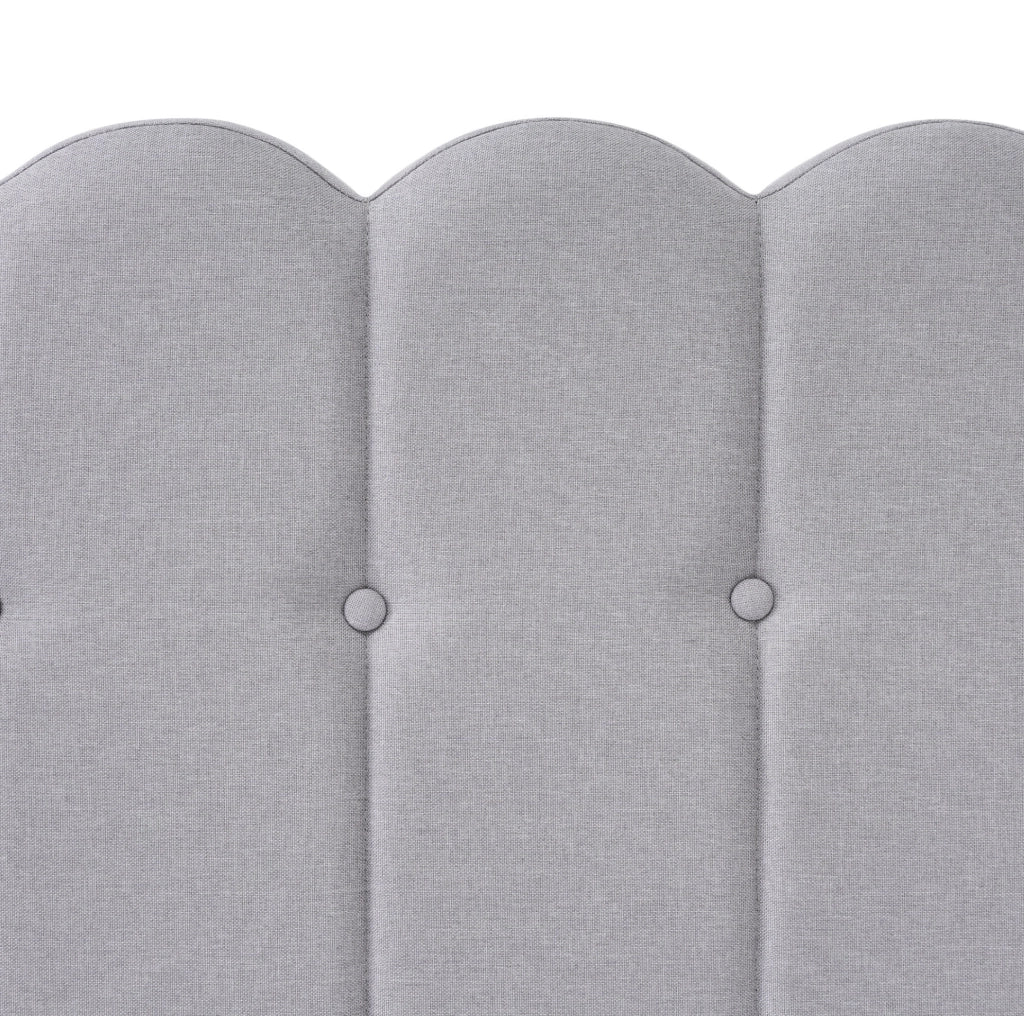 Letto imbottito 140x200 cm con USB e porta Type-C in lino grigio