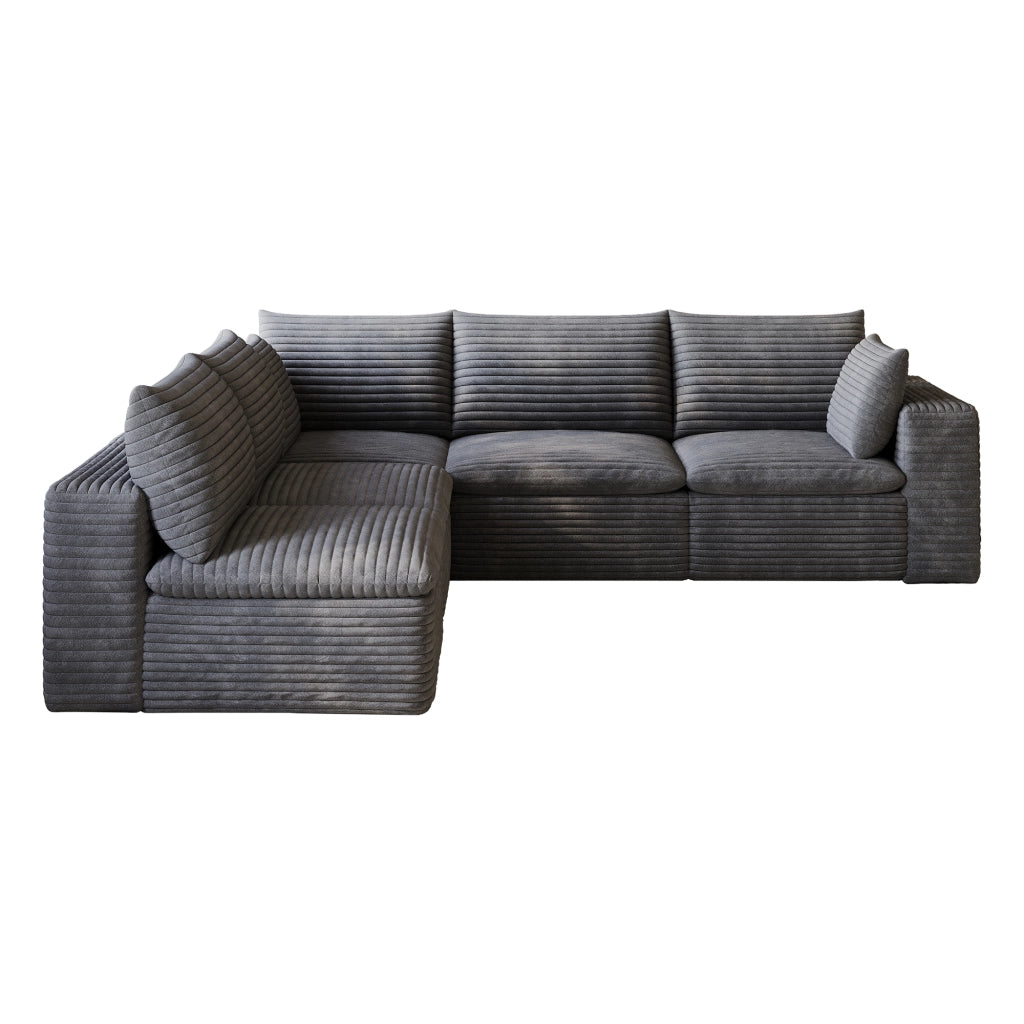 Divano Cloud 260x250 ¨C MINIMAL ¨C Velluto a Coste Grigio Scuro, Imbottito, Senza Montaggio