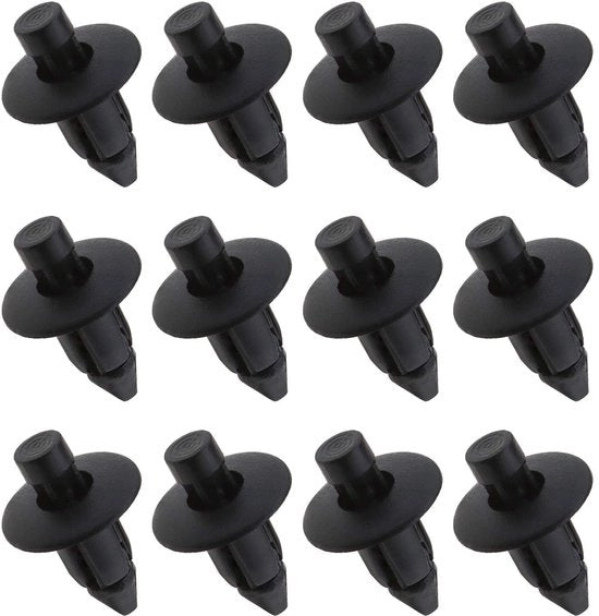 Clip per pannello di veicolo in plastica - tipo push - 7 mm - resistente allo shock - nero - 21 x 14,5 mm - 50 pezzi
