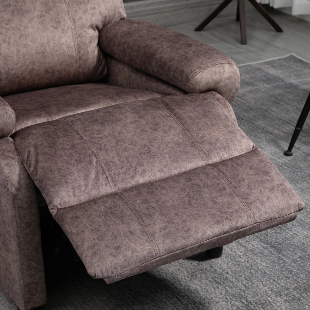 EasyComfort Poltrona Relax Reclinabile Manualmente in Tessuto con Imbottitura Extra, Marrone