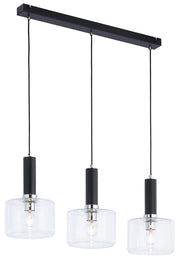 Lampada sospesa nera a barra 77cm 3xE27 VANES Jupiter