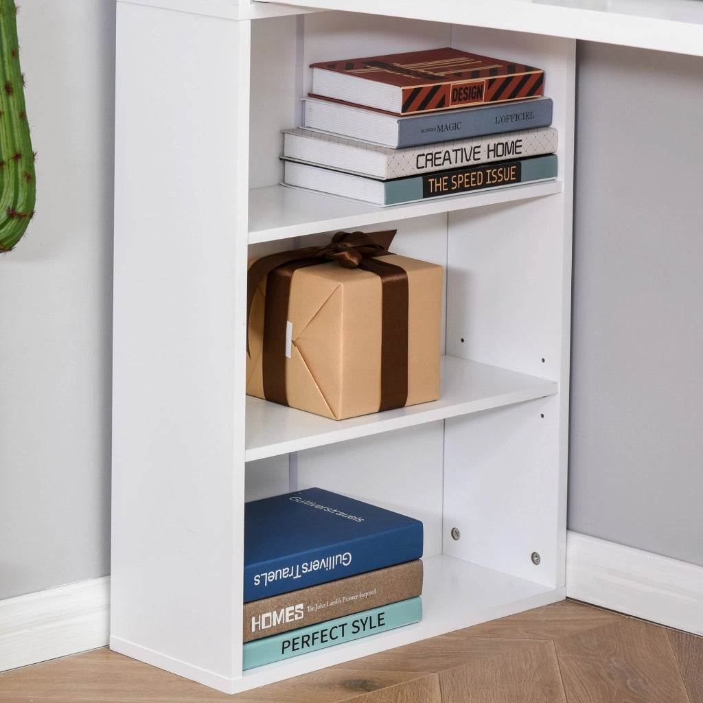 Scrivania da Ufficio Pieghevole con Libreria 98x51x153 cm  Bianca