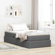 Letto con contenitore e materasso Grigio scuro 100 x 200 cm